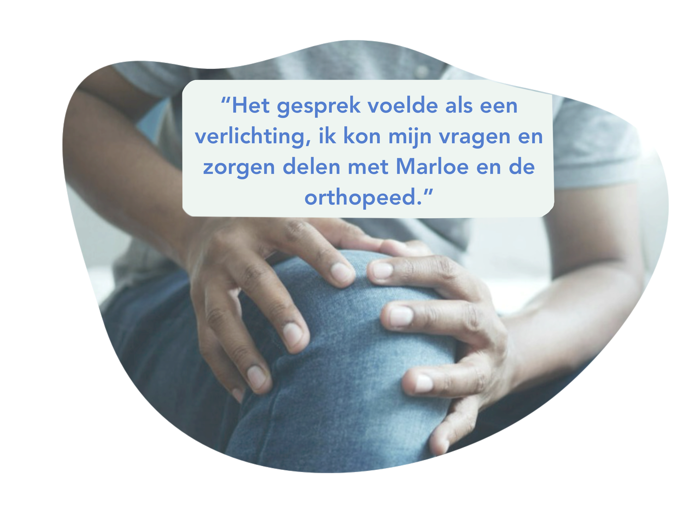 Man met pijn knie en quote 2
